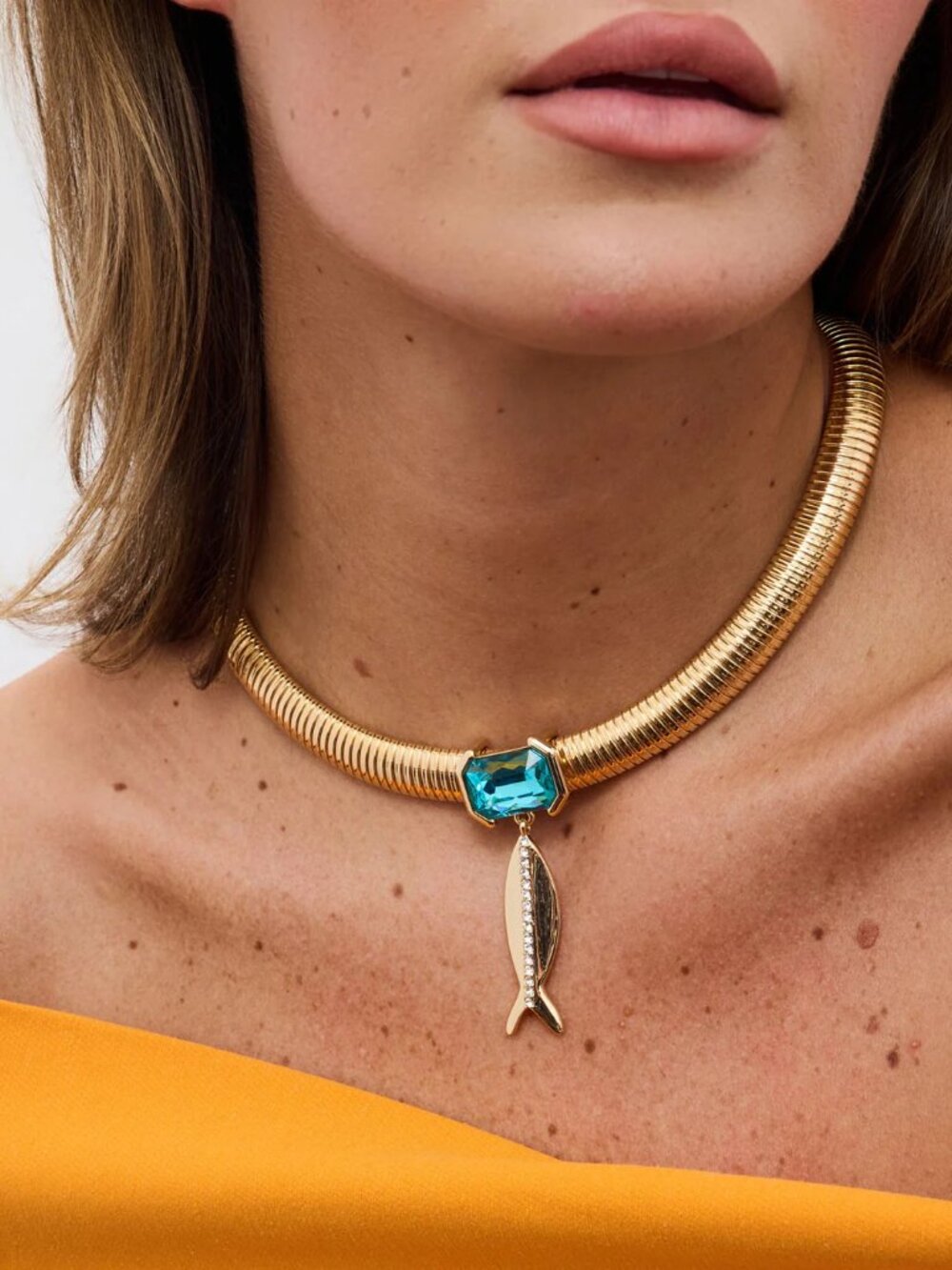 NEW Mignonne Gavigan Paula Collar Necklace in Gold and Blue - Picture 2 of 6